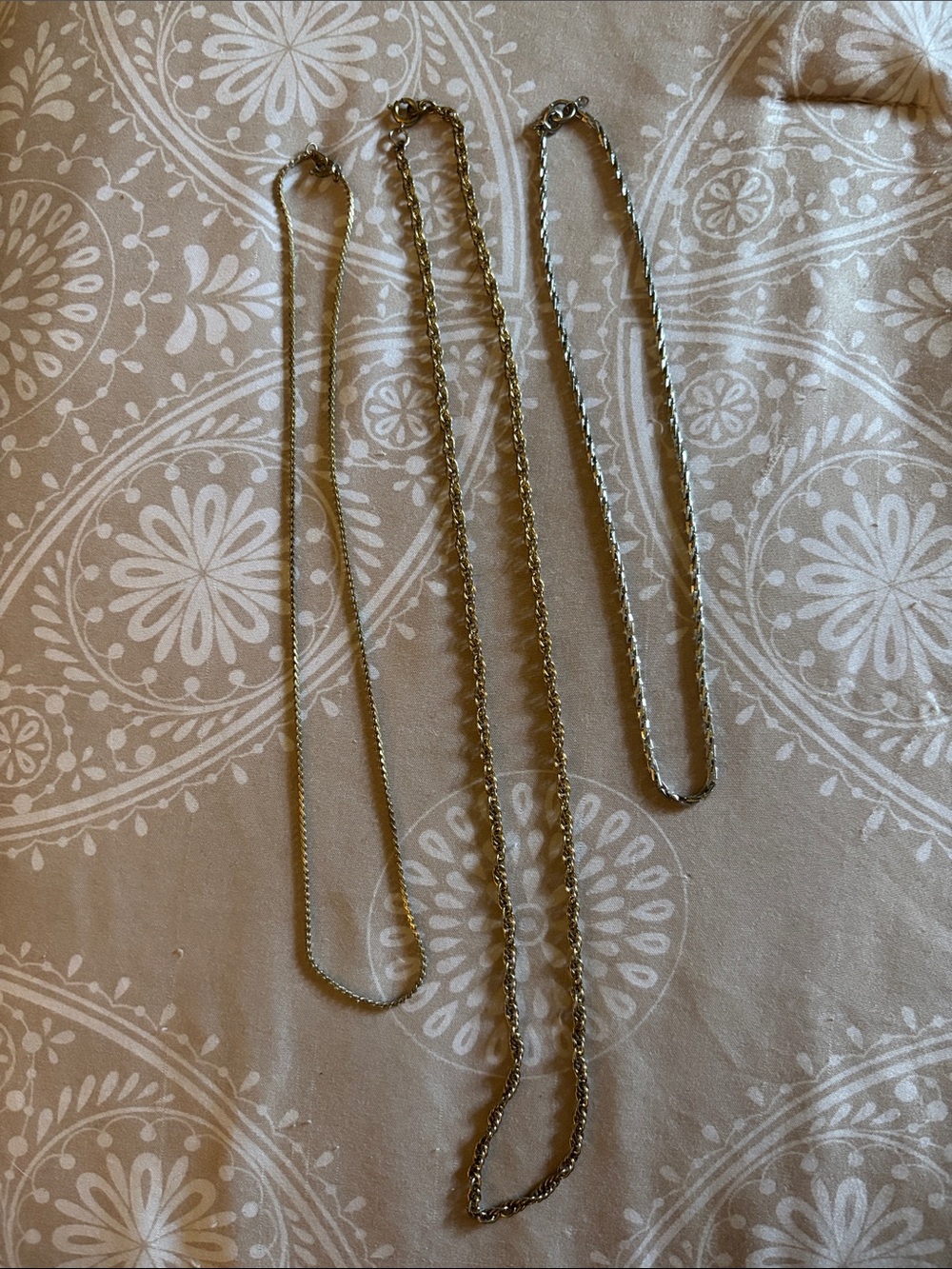 Classic Mixed Metal Chain Necklace Set - Gold and Silver